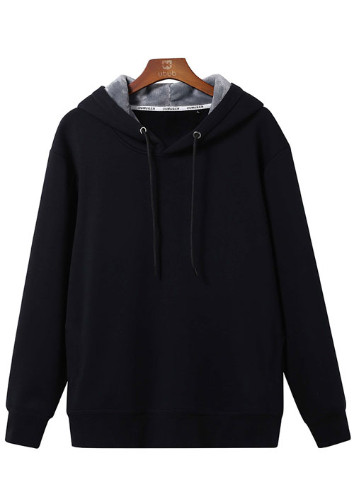 黑色加厚套頭衛衣定制LOGO